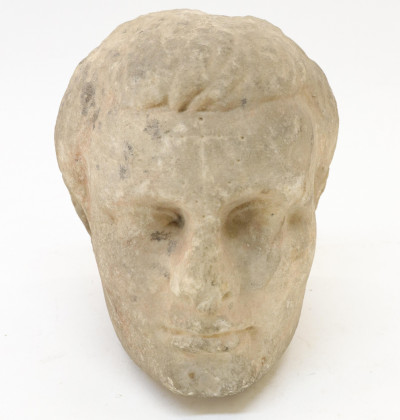 Image for Lot Possibly Roman Carved Marble Head of a Man