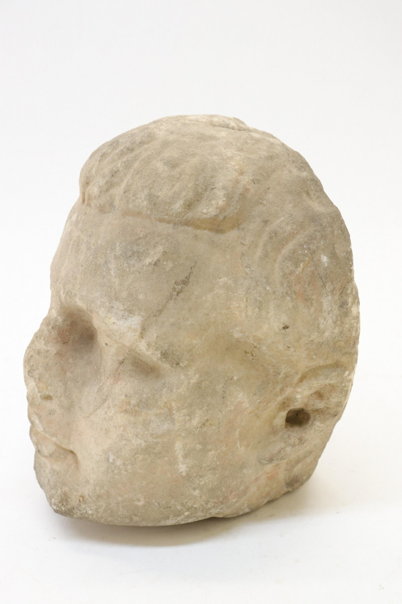Possibly Roman Carved Marble Head of a Man