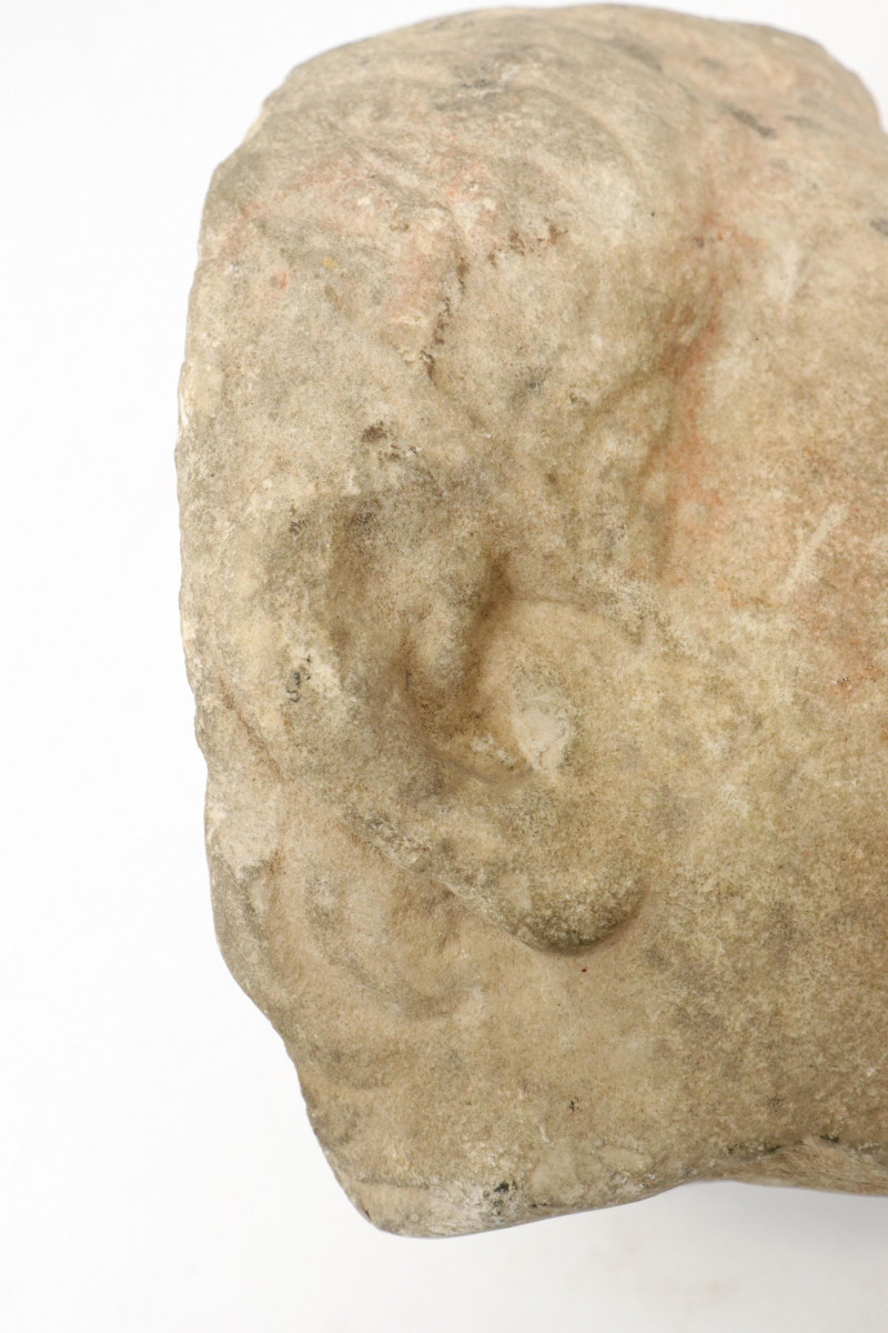 Possibly Roman Carved Marble Head of a Man