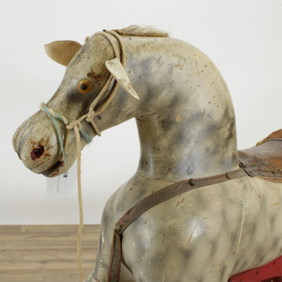 Vintage Carved Painted Rocking Horse