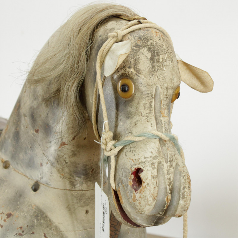 Vintage Carved Painted Rocking Horse