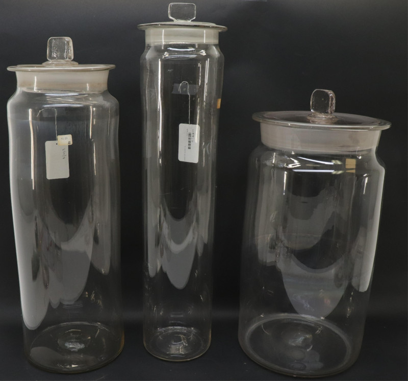 7 Victorian Various Sized Glass Storage Jars