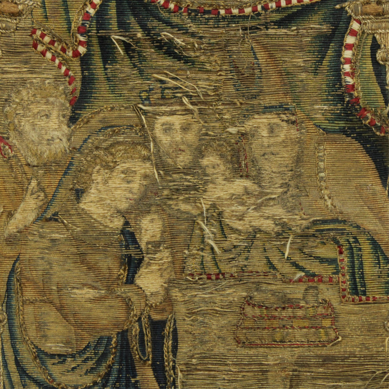 Biblical Metal Embroidered Tapestry Panel 17/18 C