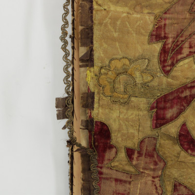 Baroque Embroidered Silk/Velvet Panel 18th C