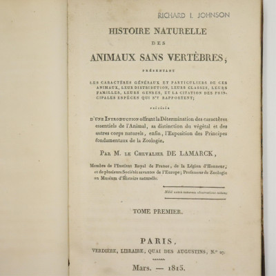 Lamarck Histoire Naturelle 7 vols 18151822