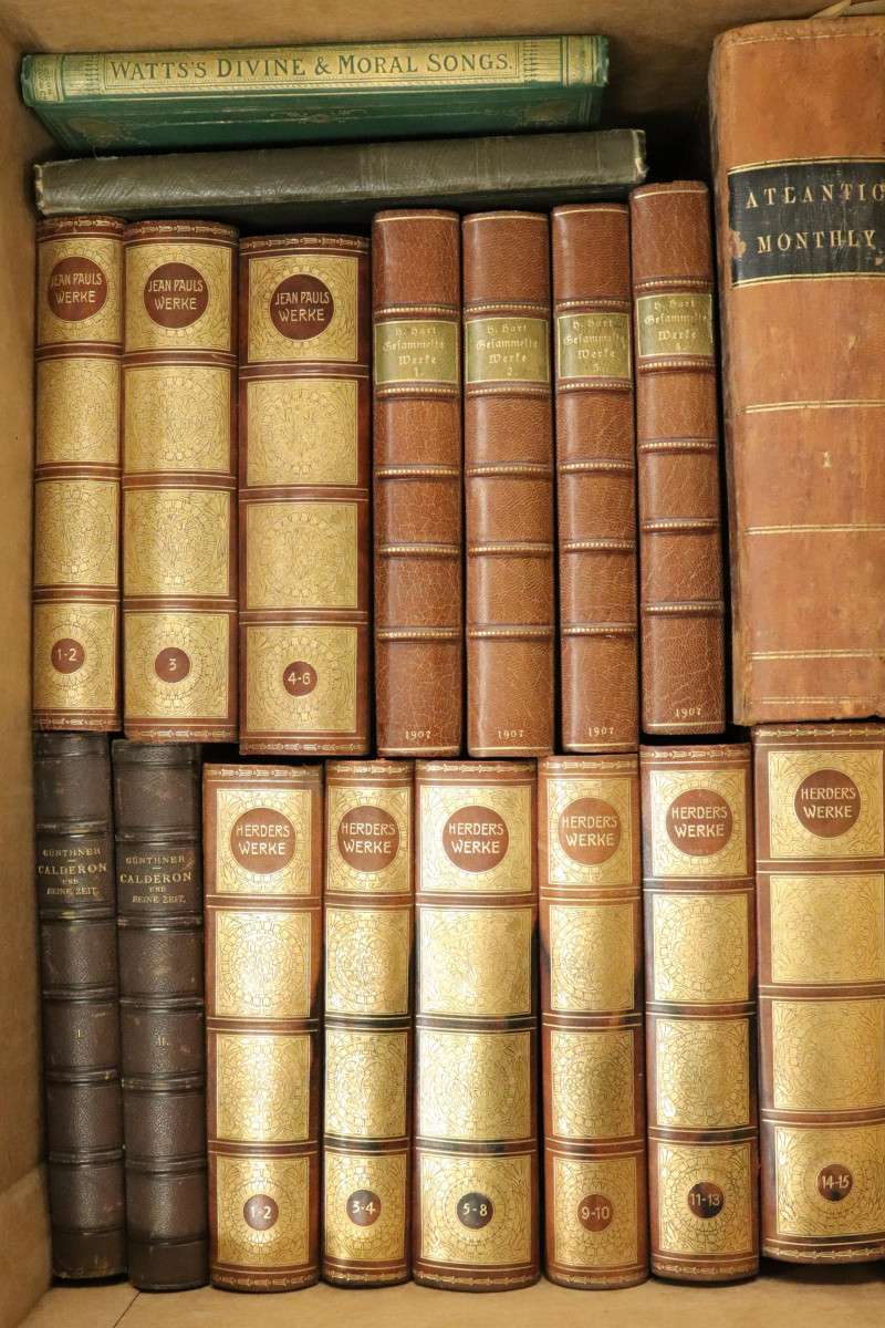 Group of leatherbound books literature
