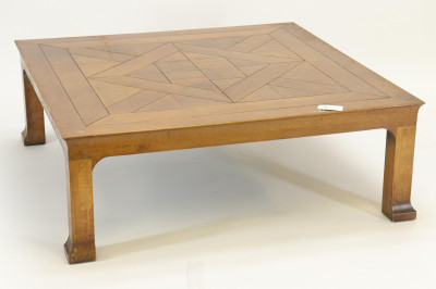 Image for Lot Directional Walnut Parquetry Coffee Table