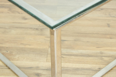 1970's Chrome Square Coffee Table