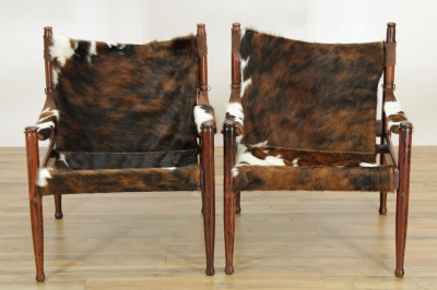 Image for Lot Erik Worts for N Eilersen Pair 'Safari' Chairs
