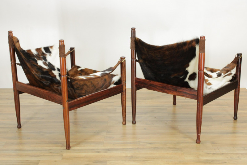 Erik Worts for N Eilersen Pair 'Safari' Chairs