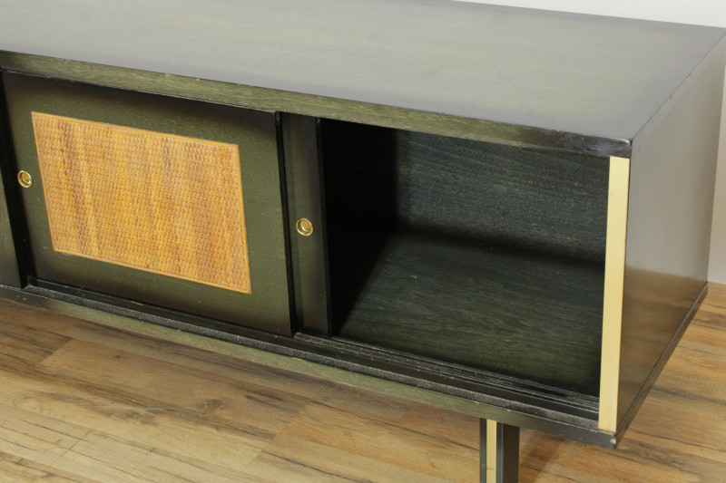 1950's Brass Green Stained to Black Cabinet