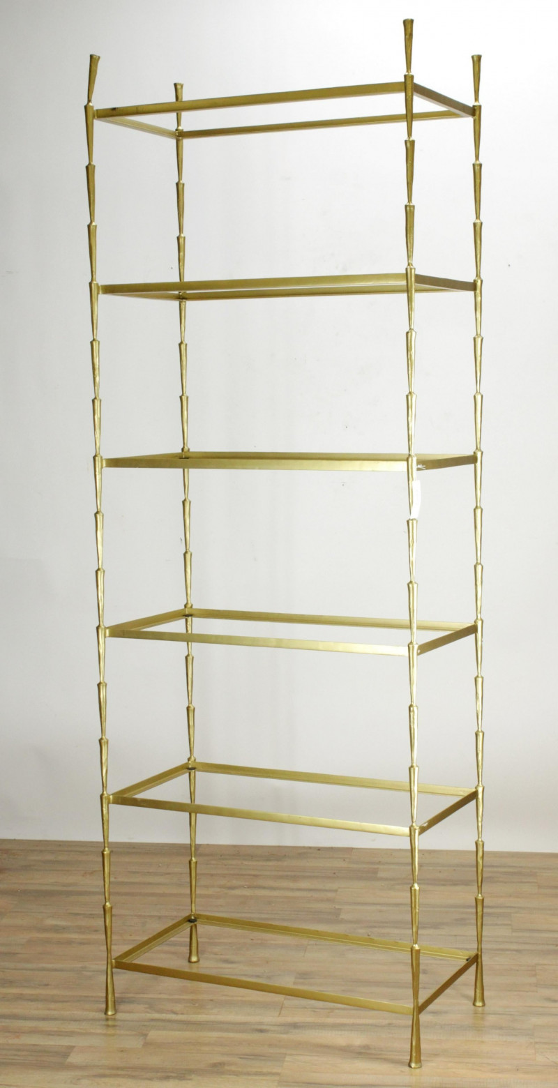 Contemporary Polished Brass Etagere