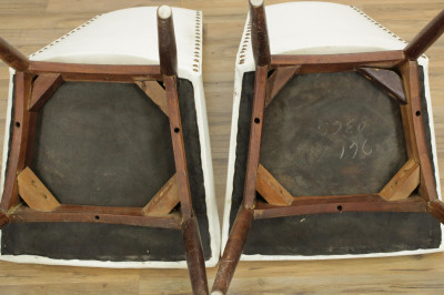 Pair Mid Century Mahogany Side Chairs