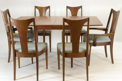 Image for Lot Broyhill Brasilia Walnut Table and Chairs