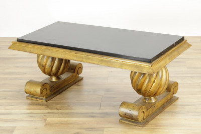 Image for Lot Art Deco Gilt Washed Coffee Table poss Moreau