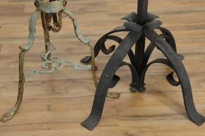 L19thE20th Iron Scrollwork Plant Stands/Cart