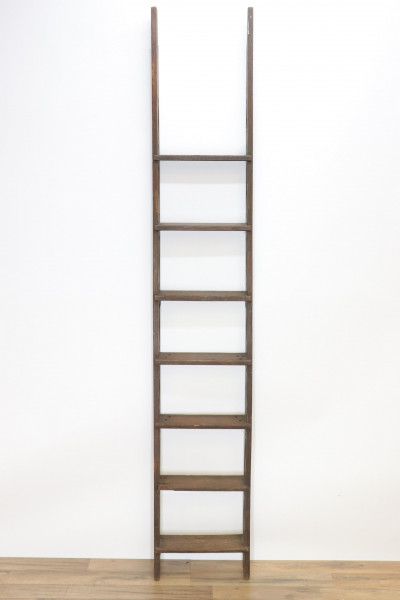 Image for Lot Victorian Oak Library Ladder