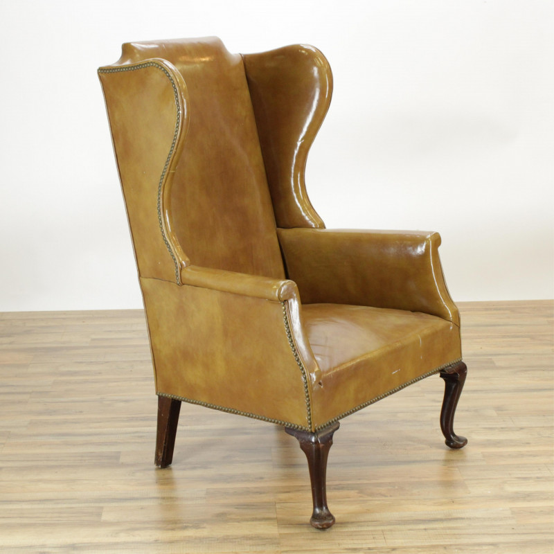 Queen Anne Style Wing Chair L19thE 20th C