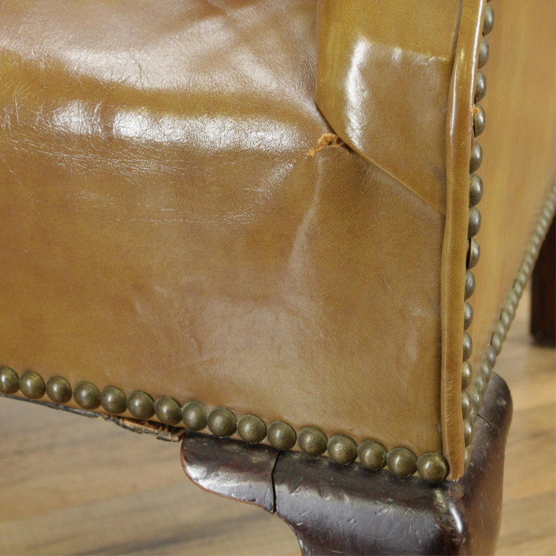 Queen Anne Style Wing Chair L19thE 20th C