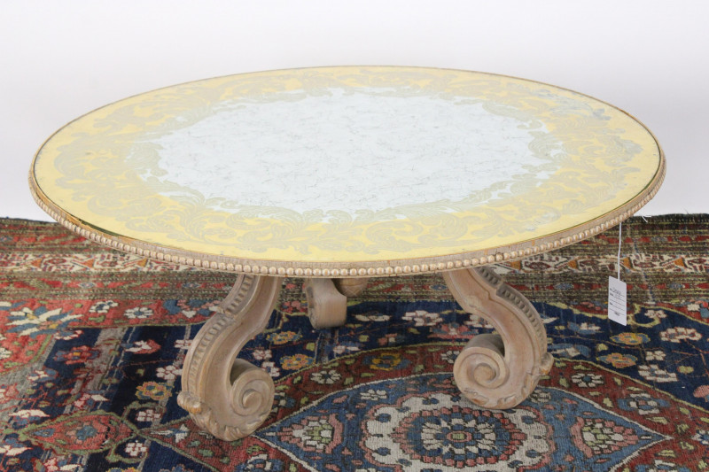 NeoClassic Style Reverse Ptd Glass Top