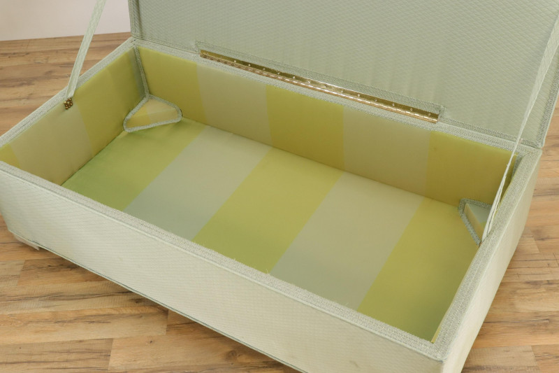Contemporary Silk Upholstered Storage Bench