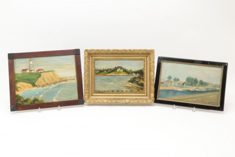 3 Coastal Scene Paintings