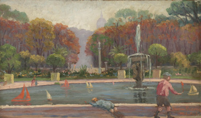 Image for Lot Veronique Gaspar Paris Park Scene 1922