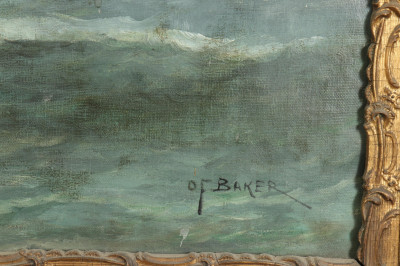 Large Seascape O/C Signed F Baker