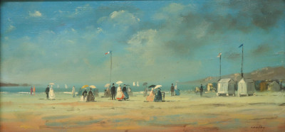 Image for Lot French Sch 20th C Day at the Beach O/B