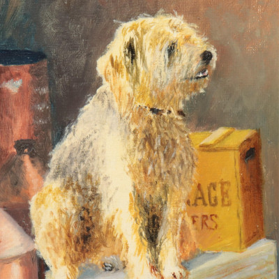 3 Paintings of Dogs Terrier O/B