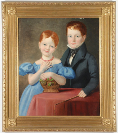 Portrait of Sister Brother Late 19th C O/C