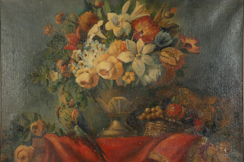 Large Still Life with Parrot O/C