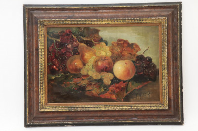 Still Life with Grapes Pears Apples O/C