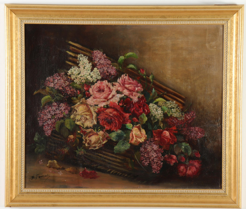 Basket of Roses Lilacs O/C