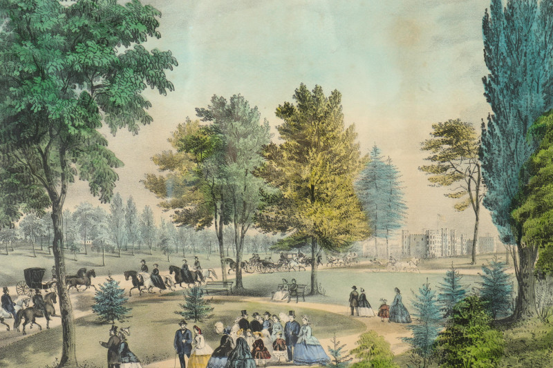 Currier Ives Central Park The Drive litho