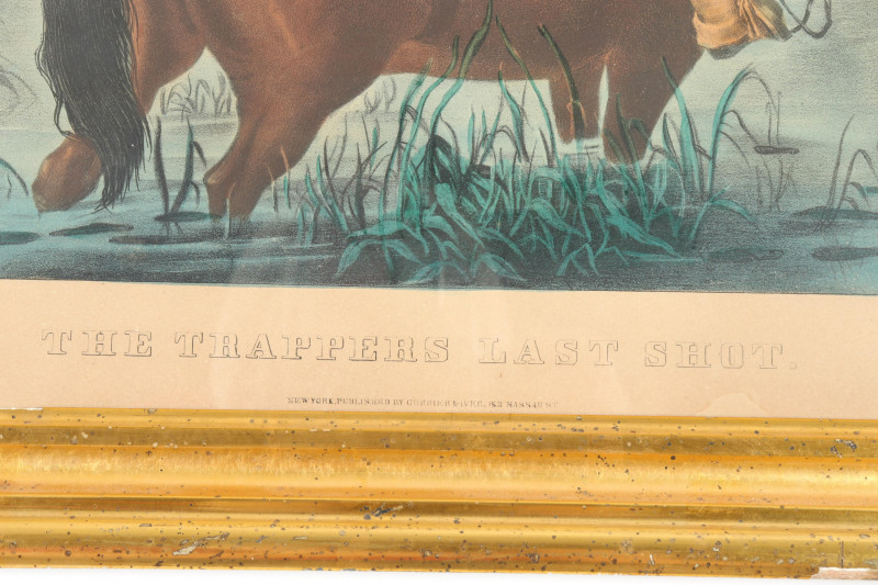Currier Ives The Trapper's Last Shot litho