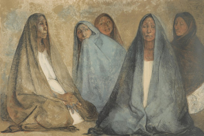 Image for Lot Francisco ZunigaGrupo de Mujeres Sentadas litho