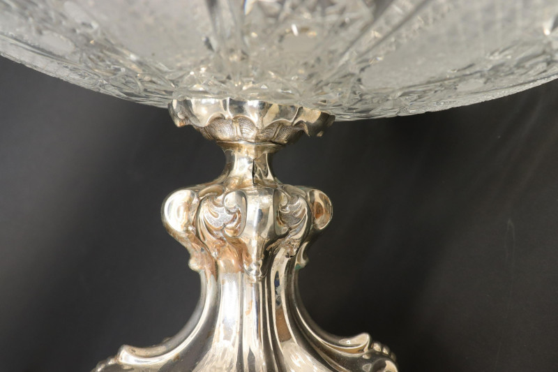 Pr Continental Rococo 830 Silver/Glass Compotes