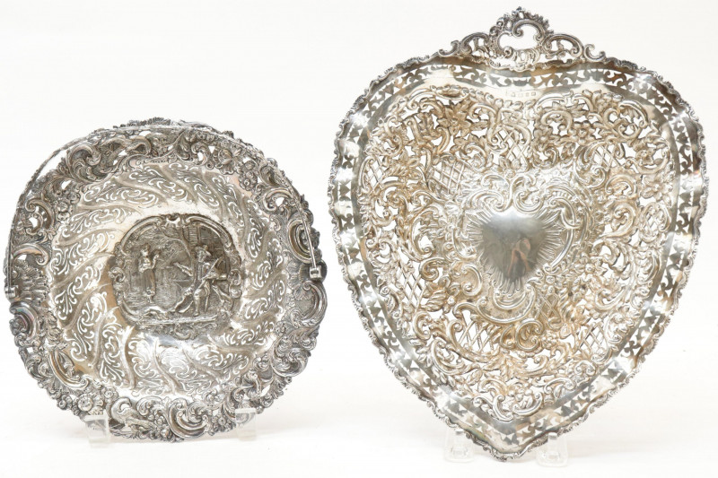 2 Reticulated Continental Silver Baskets
