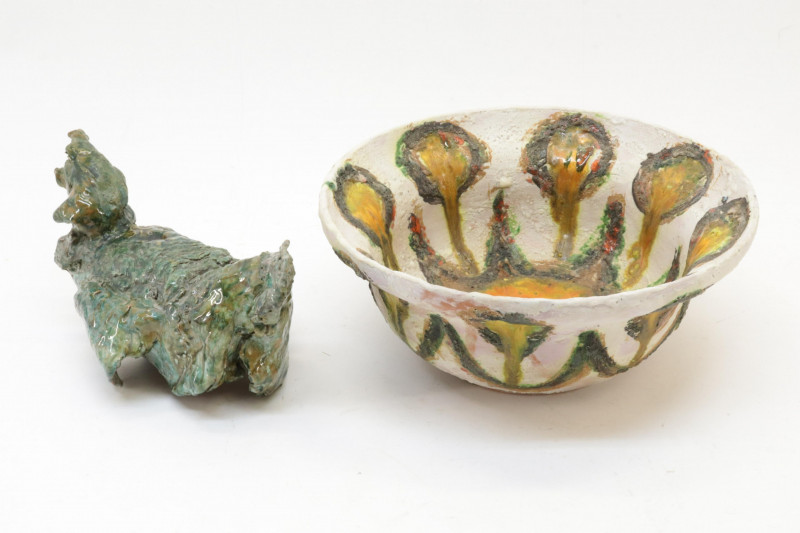 2 Italian Mid Century Modern Glazed Ceramics