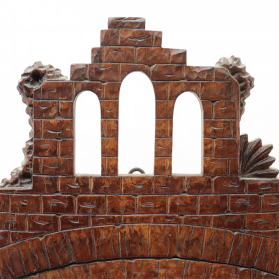 Carved Wood Castle Hanging Wall Box