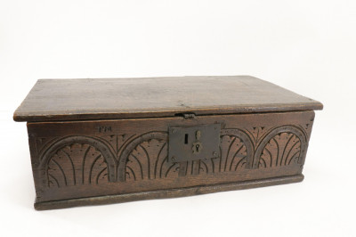 English Baroque Carved Oak Bible Box