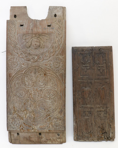 Image for Lot Elizabethan French Carved Oak Panels 16/17 C