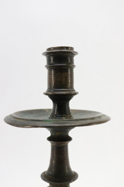 French Baroque Bronze Candlestick 16th C
