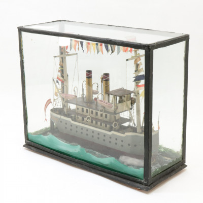Folk Art Steamboat Diorama 'Eduard'
