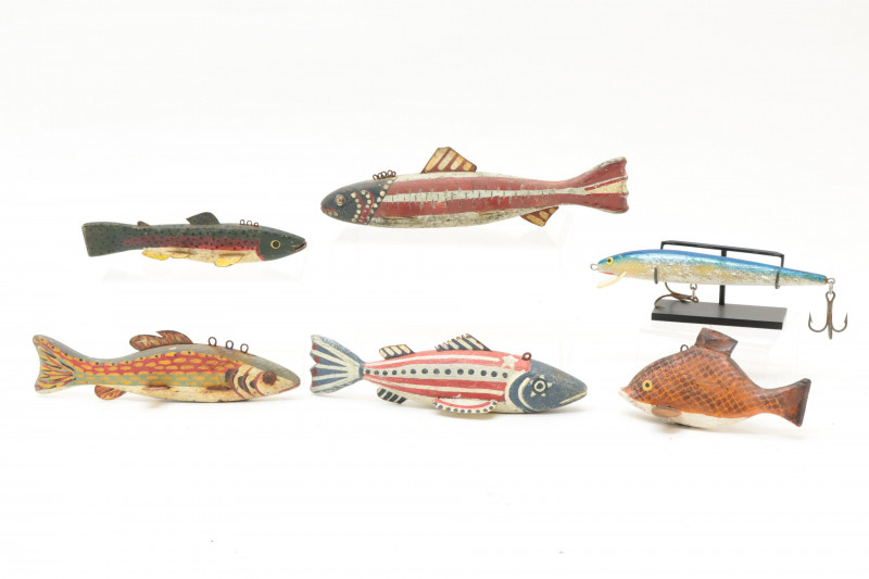 5 Folk Art Fish Decoys fishing lure