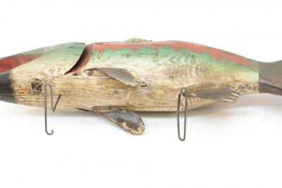 4 Folk Art Animals Decoys Fish by JW Buttonow