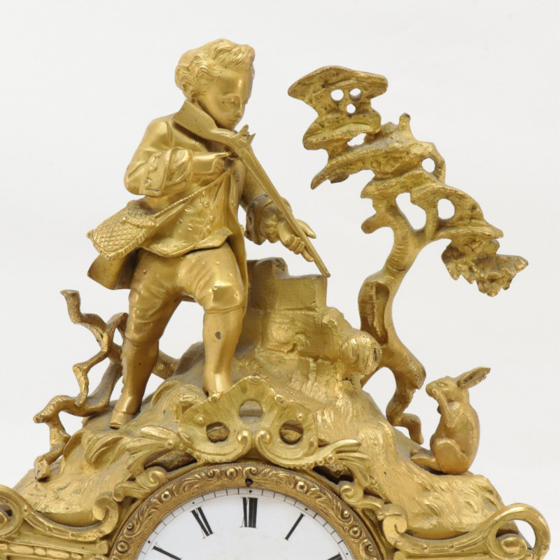Regence Style Gilt Bronze Mantel Clock 19th C