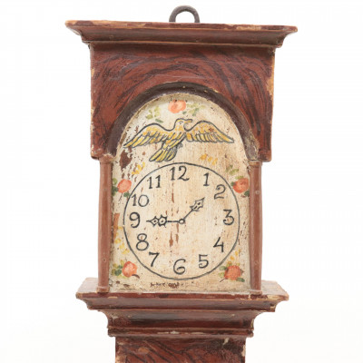 Folk Art Diminutive Tall Case Clock