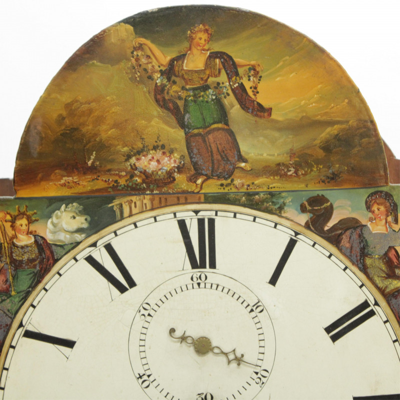Scottish Inlaid Mahog Tall Case Clock 19 C Mil